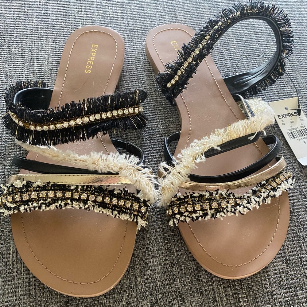 Black and Gold Sandals